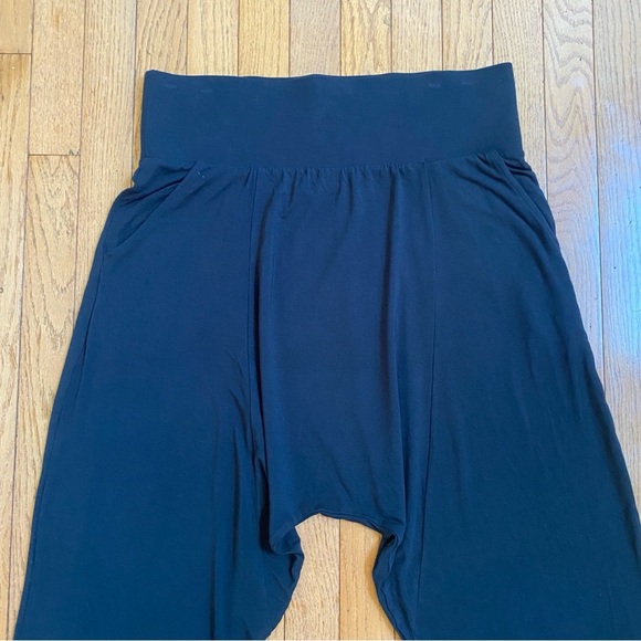 JG BENCH Harem Pants Black Large Wide Waistband Tapered Leg L Boho Pant - Picture 4 of 13